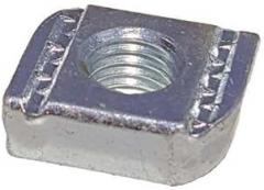 Channel Flat Nut, 1/2 In, Silver, PK25