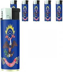 North Dakota State Flag Lighters S1 Set of 5 Electronic Flame Cigarette Smoking
