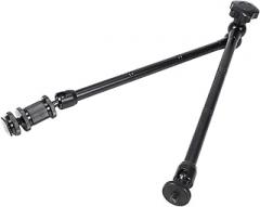 20Inch Adjustable Articulating Friction Arm with Hot Shoe Mount for LED Light DSLR Rig LCD Monitor, Black, 408665