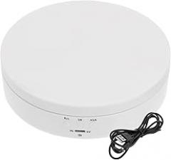 1Pc Rotatable Jewelry Display Stand Auto Electronic Turntable for Watches Rings Collectibles Seepage Design Durable Energy Saving for Elegant Showcasing