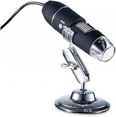 Generic 1600x Digital Microscope Phone Computer Compatible 8 Led Lights Plastic Electronic Components