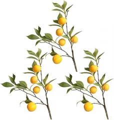 60 cm Artificial Fruit Branches - Decorative Simulated Plants Bedroom & Living Room - Green & Yellow Floral Arrangements