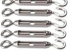 5PCS M4 Stainless Steel 304 Hook & Eye Turnbuckle Wire Rope Tension