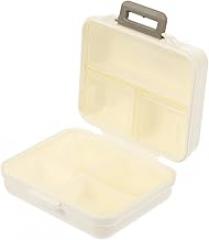 Portable Plastic Pill Organizer with Compartments Mini Capsule Storage Box for Travel Wallet Sized Lightweight Medicine Container for Daily Vitamins and Small Items White Compact