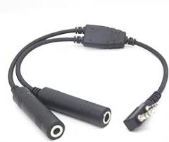 Fumei Aviation Headset to K Plug Adapter Cable for Kenwood HYT Two-Way Radio