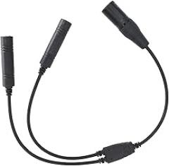 General Aviation (GA) Dual Plugs Headset to for Airbus 5 pin XLR, 35cm PU+Metal Adapter Cable