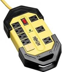 Tripp Lite Protect It! Industrial Safety Surge Protector, 8 AC Outlets, 12 ft Cord, 1,500 J, Yellow/Black