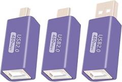 RIIEYOCA USB A Male to USB B Female 2.0 and Mini USB Male to USB B Female 2.0 and Micro Male to USB B Female 2.0 Adapterr for Electronic Pianos, Printers, Electronic Drums and More.（3Pack）