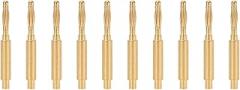 2mm Banana Plug Connector 10PCS | Gold Plated Copper for Enhanced Transmission | Test Plug for Instruments / Speakers / Electronics | CNC Accurate, High Current Capacity