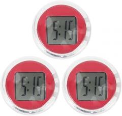 Garneck 3pcs Digital Clock for Motorcycle Car Font Display Car Stick Mini Clock Read Electronic Double-Sided Adhesive Tape