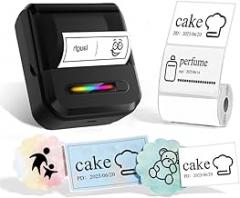 U1 Label Maker Machine,Portable Thermal Label Printer,Mini Bluetooth Inkless Label Stickers Makers for Home Storage School Business Office,Labeler Compatible with iOS & Android(Black)