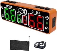 Digital Scoreboard With Timer, for MINI Electronic Scoreboard, LED Portable Scoreboard Basketball, Cornhole ScoreKeeper For Indoor&Outdoor Games(orange)