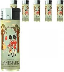 Refillable Electronic Lighter Set of 5 Pieces D-206 Vacances Au Danemark