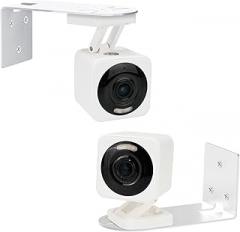 2Pack Adhesive Metal Wall Mount Bracket for WYZE CAM V4,/V3, Rustproof Painted for WYZE CAM Pan V3/V2, Two Ways Installation, No Drill, Get The Best View