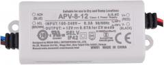 APV-8-12 8.04W 12V 0.67A LED Driver Power Supply, Class II IP42, 90-264VAC Input for LED Decorative Lighting, Signage, and Small Electronic Devices