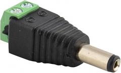 JacobsParts Male DC Barrel Power Plug Screw-on Wire Connector 5.5mm x 2.1mm for 12V/24V LED Strip and Electronics (100 Pack)