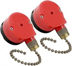 Ceiling Fan Switch ZE 268S1 Pull Chain Switch 4 Wire 3 Speed Control Switch for Cabinet Light 2PCS Red with Bronze, ceiling fan switch