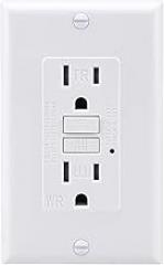 Baomian 1PCS GFCI 15A Outlet Self-Test GFI Receptacles with Indicator Light Wall Plates and Screws Included Indoor or Outdoor UL Listed