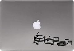 Music Note Version 1 Vinyl Decal Sticker for Computer MacBook Laptop Ipad Electronics Home Window Custom Walls Cars Trucks Motorcycle Automobile and More (Black)