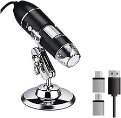 Microscope Observation Electronic Handheld Portable Digital USB Interface Electron Stereo Microscope for Phones(500X)