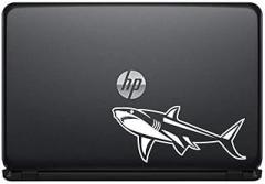 Fish Shark Version 1 Vinyl Decal Sticker for Computer MacBook Laptop Ipad Electronics Home Window Custom Walls Cars Trucks Motorcycle Automobile and More (White)