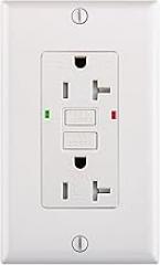 Wengart GFCI Outlet 20Amp,AC125V,Weather Resistant Tamper Resistant,LED Indicator,Ground Fault Electric with Decor Wall Plates and Screws,UL Listed,Back &Side Wire,White