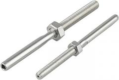 2PCS Stainless Steel Threaded Swage Stud Terminals for Wire Rope Long-Term Durability(M6X3)