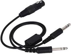 Zopsc Aviation Headset Adapter for XLR to GA Dual Plug 5 Pin Female XLR Connector to GA Twin Plugs Aviation Headphone Cable (Black)
