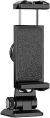 Adjustable Cell Phones Clip Clamp Holder for Photography Built-in Double Cold Shoe Mount Support 360 Degree Rotation