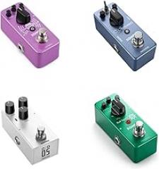 Donner Guitar Effect Pedal for Blues 4PCS Set Reverb Overdrive Auto Wah 7 Reverb Modes Warm Hot Overdrive True Bypass for Electric Guitar