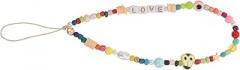 ARTIBETTER Square Letter Beads Phone Lanyard Wrist Strap Multi-functional Mobile Phone Accessory Anti-loss Loop for Electronic Devices and Keyholder