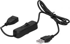 USB Switch Extension Cable, Male to Female 28AWG Electronic Cable, Cables Accessories for Fan LED Cord with On Off