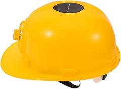 Solar-Powered Hard Hat with Built-in Cooling Fan, Yellow Safety Helmet for Construction Work, Outdoor Labor Protection Cap with Ventilation for Summer Sunshade and Impact