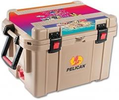 MightySkins Skin Compatible with Pelican 45 qt Cooler Lid – Coral Garden | Protective, Durable, and Unique Vinyl Decal wrap Cover | Easy to Apply, Remove, and Change Styles | Made in The USA