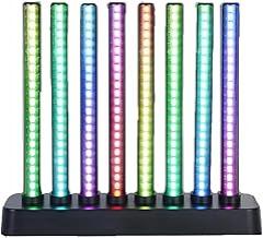 Music Sound Pickup Spectrum Lamp, LED Gaming Bedroom Desk Ambient Ligh with 8 Nixie Tube, 3 Kinds of Dynamic Mode, APP/Remote Control/Voice Control, for Music, Electronic Lover