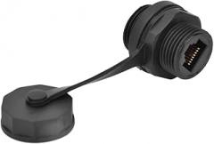 IP67 Waterproof Standard RJ45 Female Connector, CAT5/6 Network Cable Socket Connector, PA Insulator Material Ethernet LAN Cable Coupler for 3C Digital Medical Electronics Equipment (Core 1 Housing)