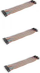 Gatuida 3pcs Pin Male to Female Jumper Wires Spacing Ribbon Cable for Breadboard Connections Flexible Wire for Electronics Projects