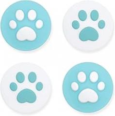 GeekShare 4PCS Silicone Cat Paw JoyCon Thumb Grip Set Joystick Caps Compatible with Switch / OLED / Switch Lite (Lake Green)