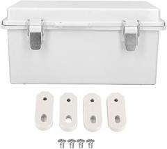Outdoor Waterproof Junction Box - IP67 Electrical Enclosure with Hinged Grey Cover, Perfect for Electrical Projects, 190x290x140mm