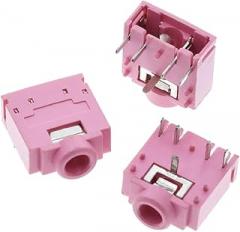 fengpeng 5/10pcs PJ307 PJ-307 3.5mm Audio Socket 5Pin PJ-307C Dual Channel Stereo Headphone Jack Connector PCB 3F07 Metal/Plastic Mouth(Pink,5PCS)