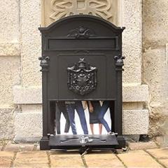 Retro-Style Mailbox, Wall-Mounted Stainless Steel Electronic Post Office Mailbox(E,Small)