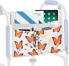 TOGETRUE Walker Bag, Easy Access Walker Storage Basket with 2 Large Pockets, Walker Accessories Bag for Folding Walker, Wheelchairs, Strollers, 13