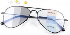 Photochromic Progressive Multifocus Reading Glasses UV400 Sun Readers Anti Blue Light Eyewear Sunglasses for Men Women