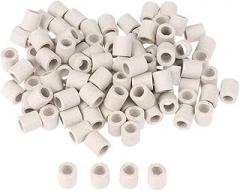 100Pcs Electronic Wire Bundle Porcelain Bushing, Single Bore Alumina Porcelain Pipe, Porcelain Hollow Duct Tube(10 * 4mm)