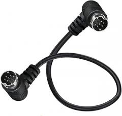 8 Pin Mini Din Plug Audio Cable,90Degree Right Angle Mini Din 8Pin Male to Male Lead for Dual DJ CD Player, Electronic Music Machines, Instruments (50 cm)