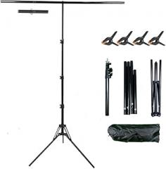 5x6.5ft Portable Backdrop Kit with Stand - Includes Carry Bag & Clamps, Foldable Green ScreenBackground for Streaming, Video Recording, Zoom Meetings, Photography