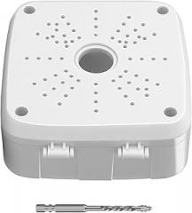 Universal Security Camera Flip Junction Box Mount Bracket, Waterproof Plastic IP Camera Base, Wall Ceiling Mount Hide Cable Bracket for Electric Enclosure, Indoor/Outdoor CCTV Cam (Square-White-1 PCS)