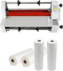 Hot Cold Roll Laminator, 110V Single Dual Side Digital Display Laminating Machine, Electronic Temperature Control, Automatic Constant Temperature Protection, Max Width 350mm