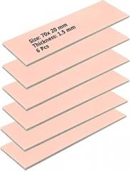 Thermal Pad for M.2 2280 NVMe SSD and DIY Electronic Components: Advanced Material Layer,Dimensions 70x20x1.5mm.Pink/White,Pack of 6
