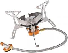 Portable Gas Stove Electronic Ignition Windproof Burner for Outdoor Cooking Connector Material for Camping Hiking and Picnics Convenient Storage Box Included